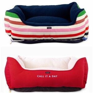 NWT Kate Spade Dog Bed Red Call It A Day OR Multi Color Stripe Pattern $100